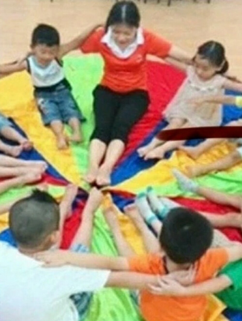 Multicolor Play Parachute - 12ft Diameter - Picture 3 of 6